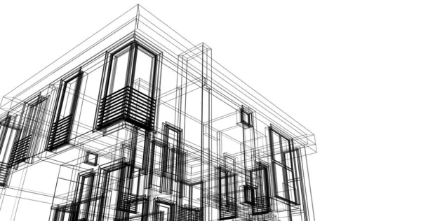 Arquitetura Edifício Ilustração Fundo — Fotografia de Stock