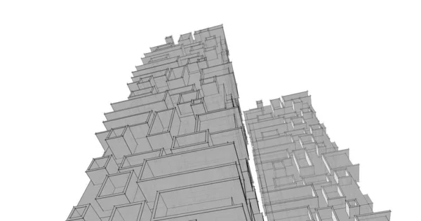 建筑墙纸设计 数字概念背景 — 图库照片