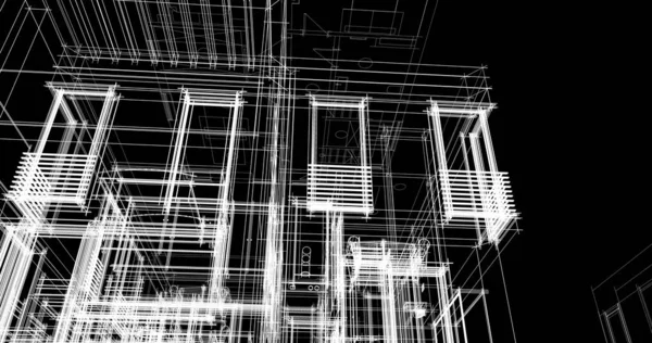 Mimari sanat konseptinde soyut çizgiler, minimum geometrik şekiller. 