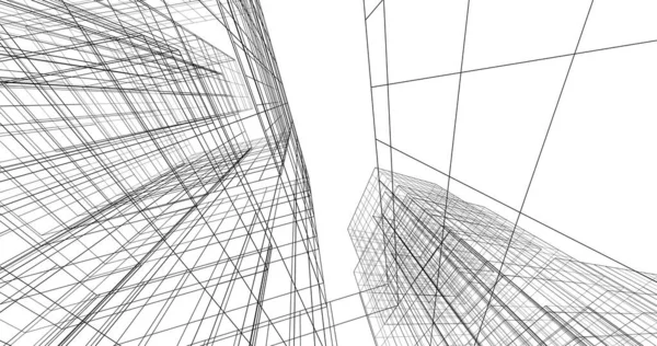 建筑墙纸设计 数字概念背景 — 图库照片