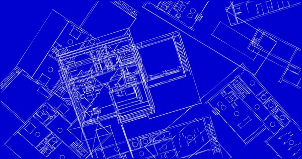 Abstrakta Teckningslinjer Arkitektonisk Konst Koncept Minimala Geometriska Former — Stockfoto