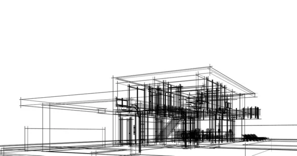 Abstraktní Architektonický Design Tapet Digitální Koncept Pozadí — Stock fotografie