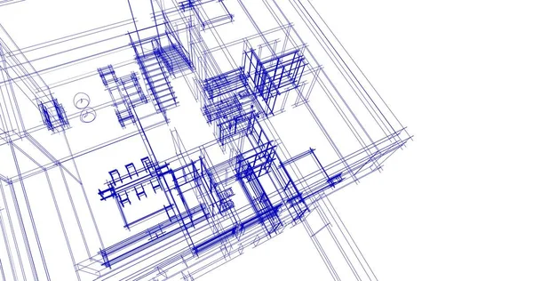 Lignes Dessin Abstraites Dans Concept Art Architectural Formes Géométriques Minimales — Photo