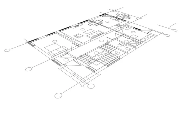 建筑墙纸设计 数字概念背景 — 图库照片