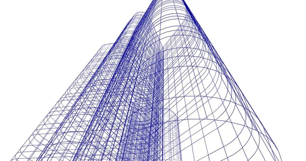 建筑墙纸设计 数字概念背景 — 图库照片