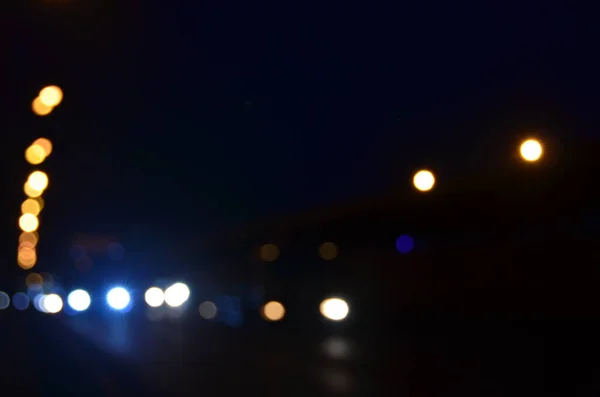 Luces Abstractas Borrosas Fondo Ciudad Noche — Foto de Stock