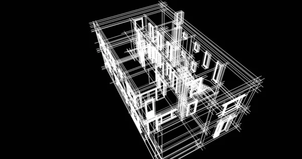 Abstrakcyjne Linie Rysunku Koncepcji Sztuki Architektonicznej Minimalne Kształty Geometryczne — Zdjęcie stockowe