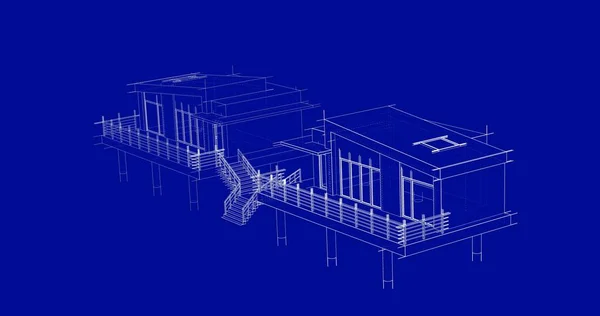 建筑墙纸设计 数字概念背景 — 图库照片