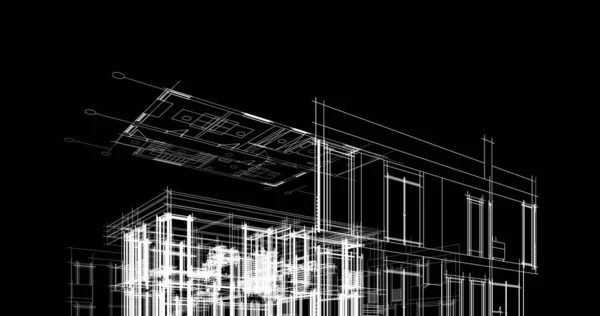 Lignes Dessin Abstraites Dans Concept Art Architectural Formes Géométriques Minimales — Photo