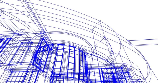 建筑墙纸设计 数字概念背景 — 图库照片