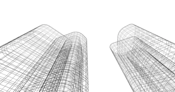 建筑墙纸设计 数字概念背景 — 图库照片