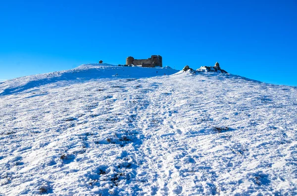 Karlı Dağların Kış Manzarası Doğa Arka Planı — Stok fotoğraf
