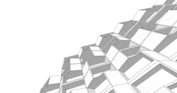 Abstract drawing lines in architectural art concept, minimal geometrical shapes.