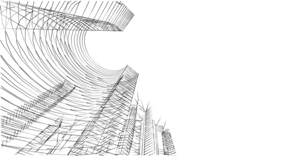 建筑墙纸设计 数字概念背景 — 图库照片