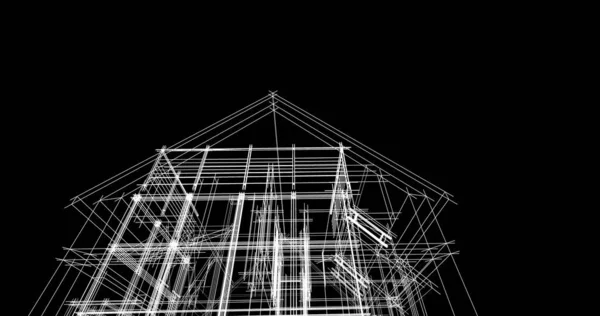 Проектирование Минимальных Геометрических Архитектурных Зданий — стоковое фото