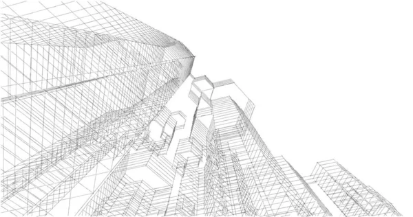 Архитектурное Построение Иллюстрации Фоне — стоковое фото