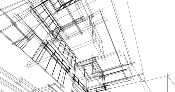 建筑3D背景图 — 图库照片