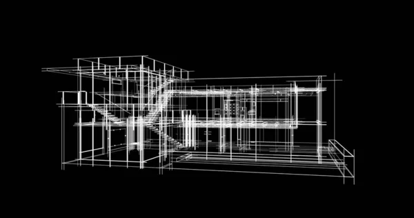 Abstraktní Architektonický Design Tapet Digitální Koncept Pozadí — Stock fotografie