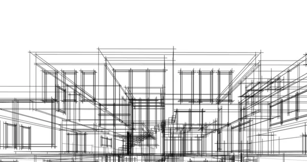 Mimari Sanat Konseptinde Soyut Çizgiler Minimum Geometrik Şekiller — Stok fotoğraf