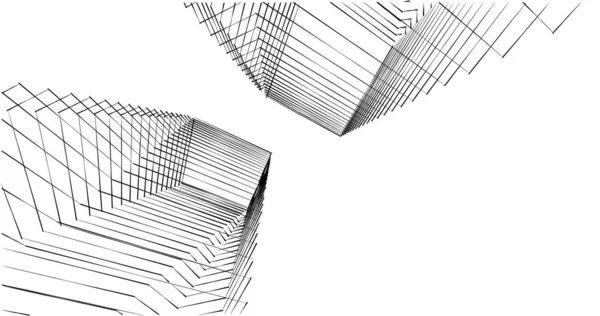 Mimari Sanat Konseptinde Soyut Çizgiler Minimum Geometrik Şekiller — Stok fotoğraf