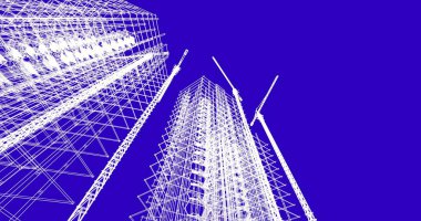 soyut mimari duvar kağıdı tasarımı, dijital konsept arkaplan