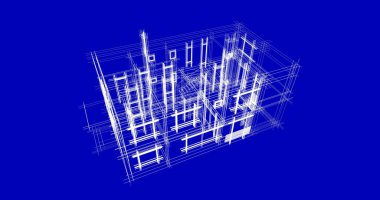 Mimari sanat konseptinde soyut çizgiler, minimum geometrik şekiller. 