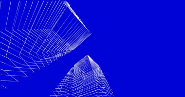 Mimari sanat konseptinde soyut çizgiler, minimum geometrik şekiller. 