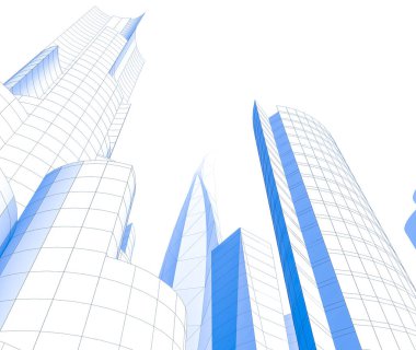 Mimari sanat konseptinde soyut çizgiler, minimum geometrik şekiller. 