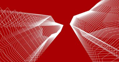 Mimari sanat konseptinde soyut çizgiler, minimum geometrik şekiller. 