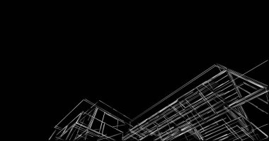 Arkaplanda mimari bina 3d illüstrasyon