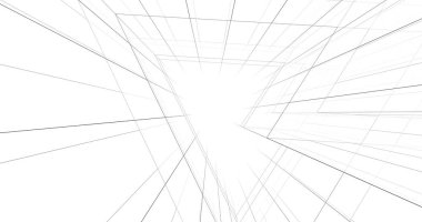 Arkaplanda mimari bina 3d illüstrasyon