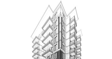 soyut mimari duvar kağıdı tasarımı, dijital konsept arkaplan