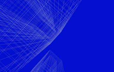 Mimari sanat konseptinde soyut çizgiler, minimum geometrik şekiller. 