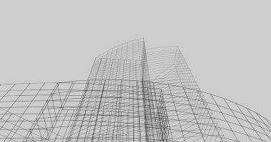 Mimari sanat konseptinde soyut çizgiler, minimum geometrik şekiller. 