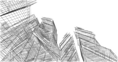 soyut mimari duvar kağıdı tasarımı, dijital konsept arkaplan