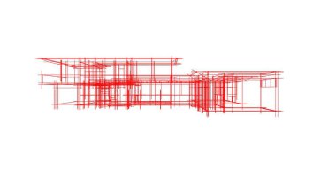 Mimari sanat konseptinde soyut çizgiler, minimum geometrik şekiller. 