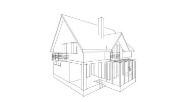 Mimari sanat konseptinde soyut çizgiler, minimum geometrik şekiller. 
