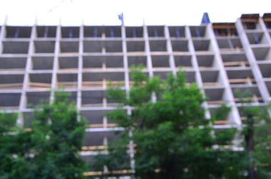 Bulanık şehir. Renkli soyut arkaplan