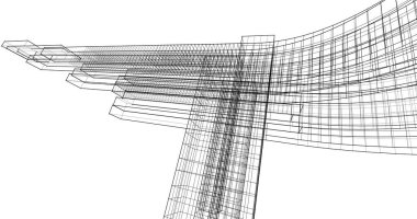 Mimari sanat konseptinde soyut çizgiler, minimum geometrik şekiller. 