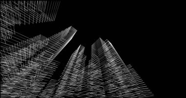 soyut mimari duvar kağıdı tasarımı, dijital konsept arkaplan