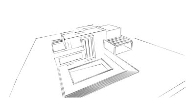 soyut mimari duvar kağıdı tasarımı, dijital konsept arkaplan