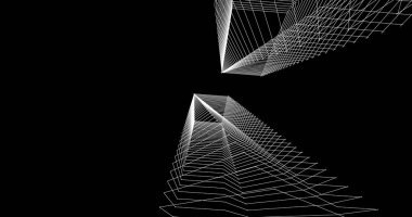 Mimari sanat konseptinde soyut çizgiler, minimum geometrik şekiller. 