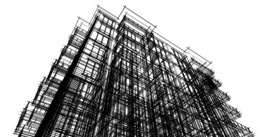 soyut mimari duvar kağıdı tasarımı, dijital konsept arkaplan