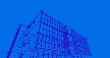 Mimari sanat konseptinde soyut çizgiler, minimum geometrik şekiller. 