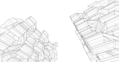 soyut mimari duvar kağıdı tasarımı, dijital konsept arkaplan