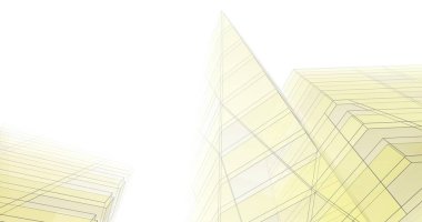 Mimari sanat konseptinde soyut çizgiler, minimum geometrik şekiller. 