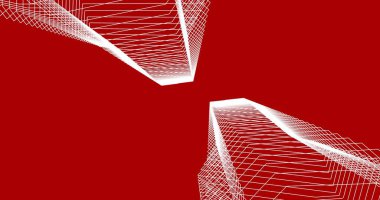 Mimari sanat konseptinde soyut çizgiler, minimum geometrik şekiller. 