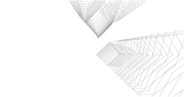 Mimari sanat konseptinde soyut çizgiler, minimum geometrik şekiller. 