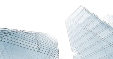 Mimari sanat konseptinde soyut çizgiler, minimum geometrik şekiller. 