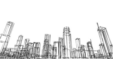 soyut mimari duvar kağıdı tasarımı, dijital konsept arkaplan